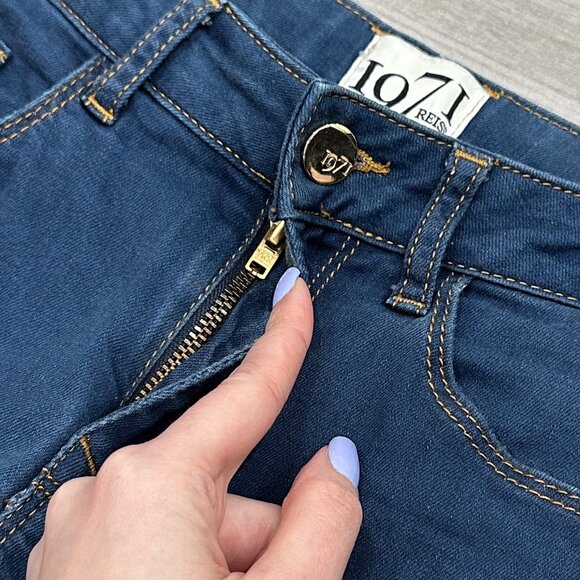 Reiss 1971 Ross Low-Rise Lightweight Stretch Skinny Jeans in Medium Blue Size 2 - Picture 3 of 14